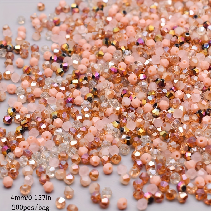 200pcs 4mm Multicolor Bicone Glass Beads for DIY Jewelry